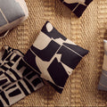 Black and Natural Square Cushion