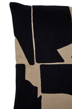 Black and Natural Square Cushion