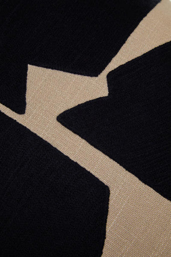 Black and Natural Square Cushion