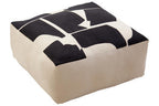 Natural And Black Square Floor Cushion