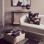 Natural And Black Square Floor Cushion