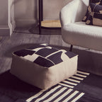 Natural And Black Square Floor Cushion