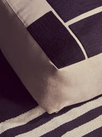 Natural And Black Square Floor Cushion