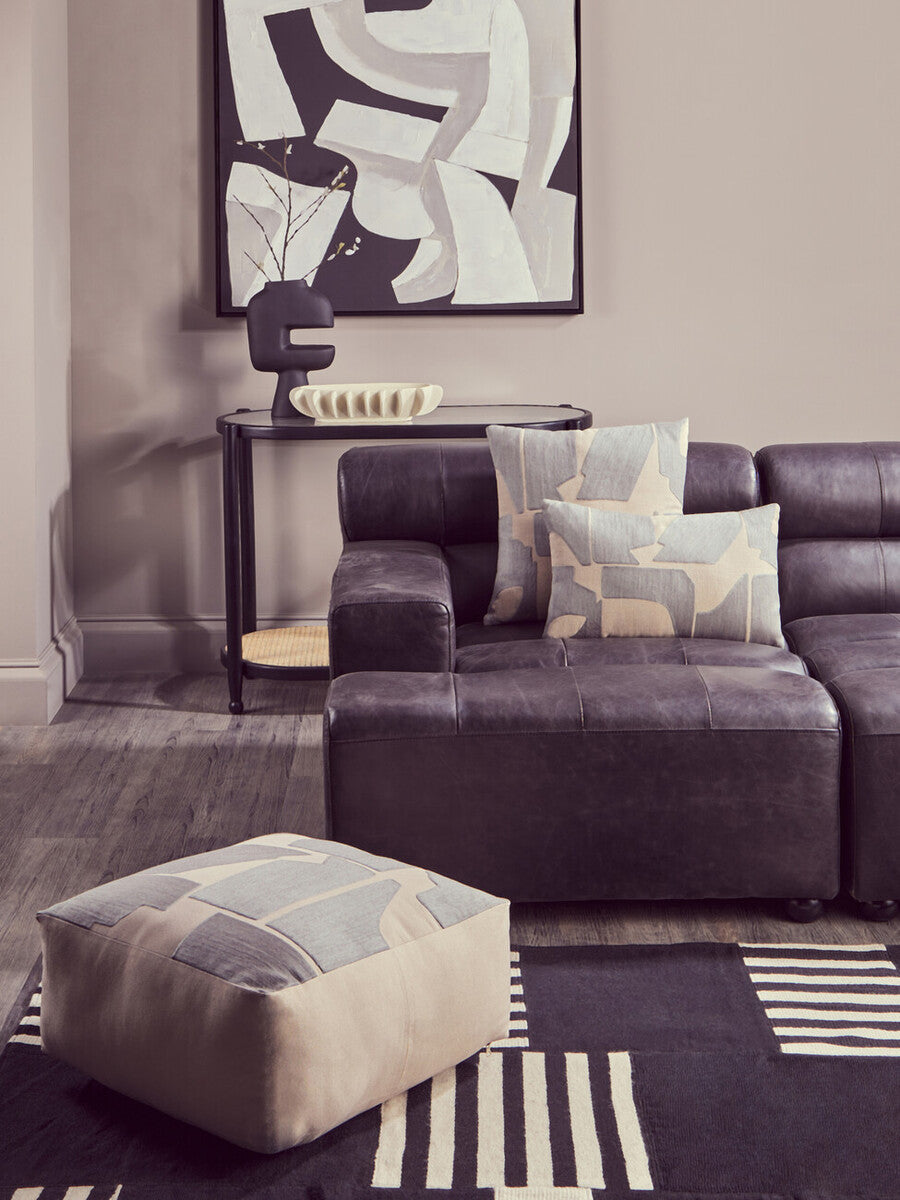 Natural And Grey Square Cushion