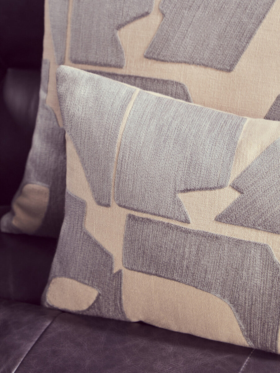 Natural And Grey Square Cushion