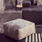 Natural And Grey Square Floor Cushion