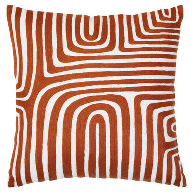 Rust And White Cushion