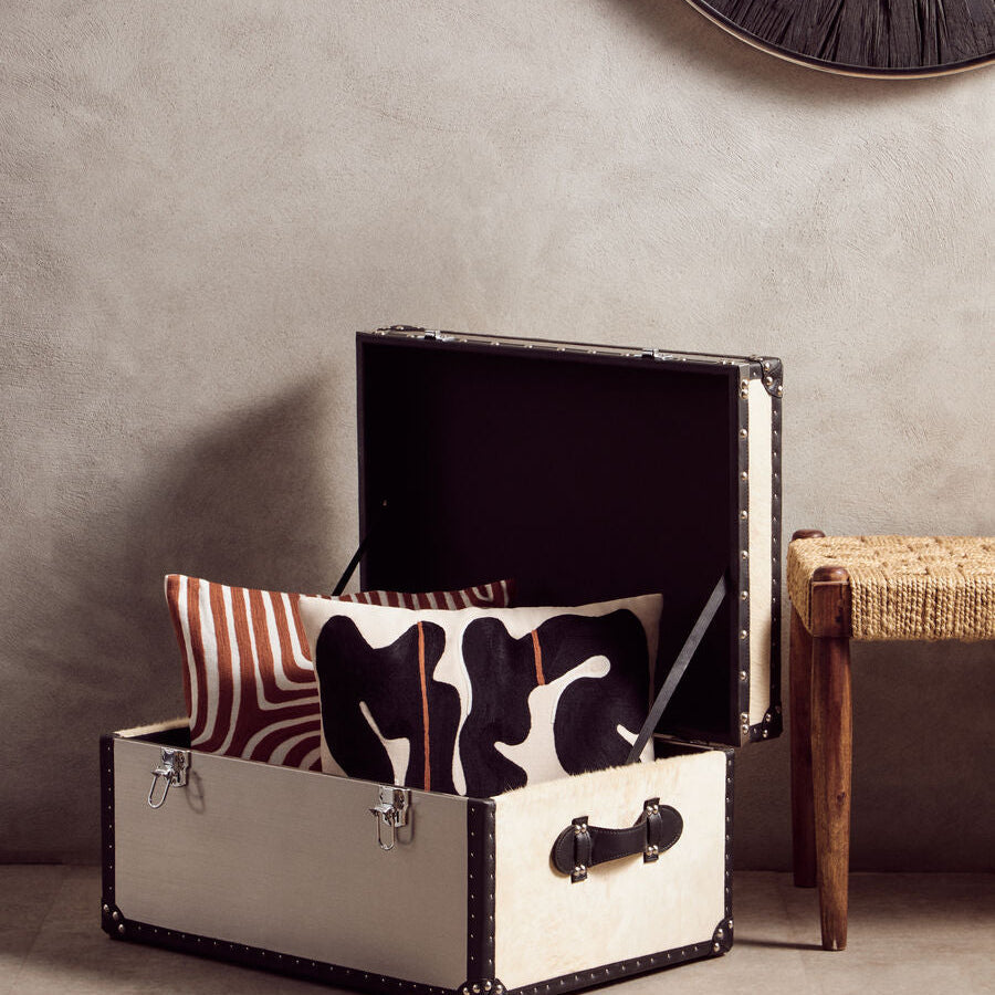 Rust And White Cushion
