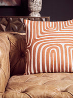 Rust And White Cushion