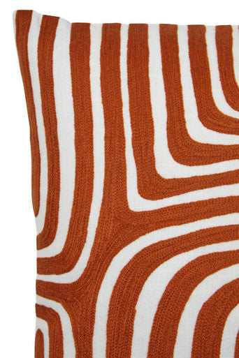 Rust And White Cushion