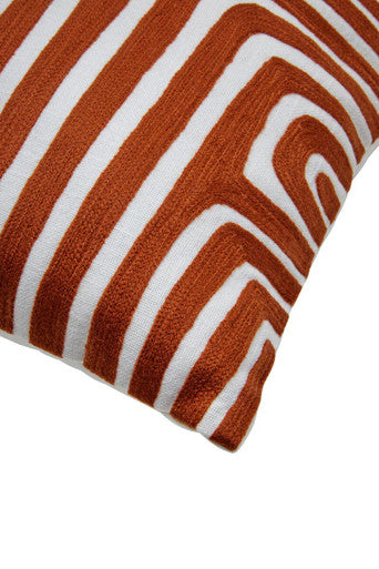 Rust And White Cushion