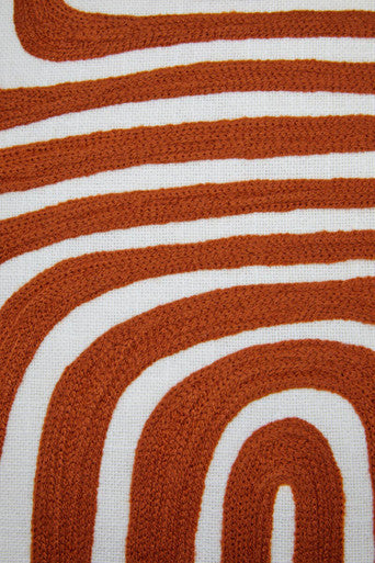 Rust And White Cushion
