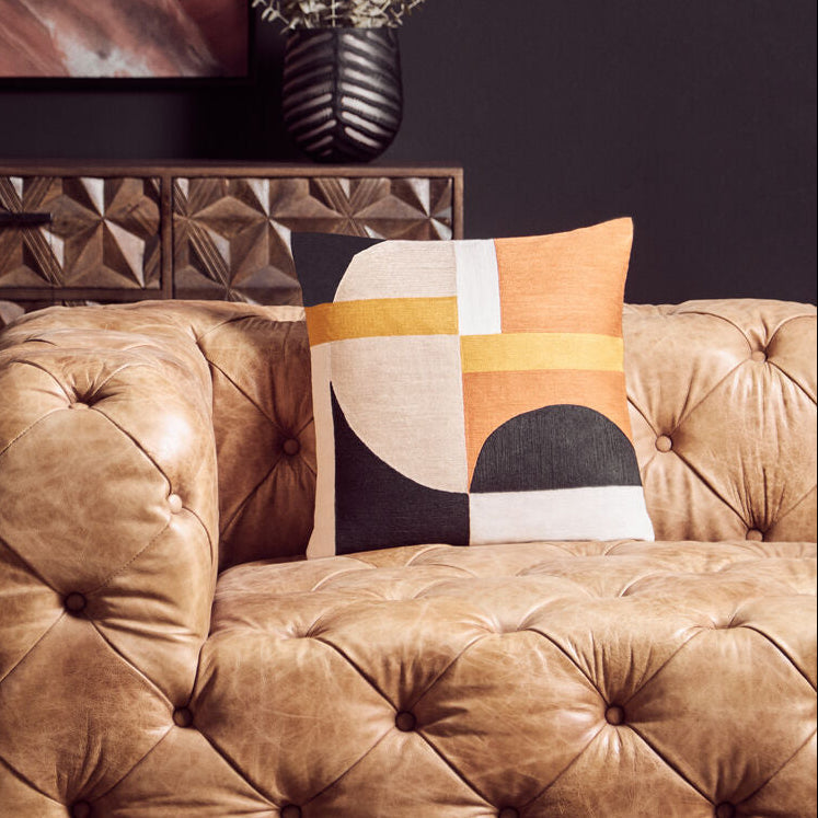 Multi Colour Geometric Cushion