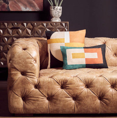Multi Colour Geometric Cushion