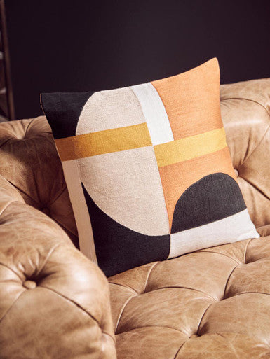 Multi Colour Geometric Cushion