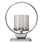 Pedestal Small Silver Finish Candle Holder