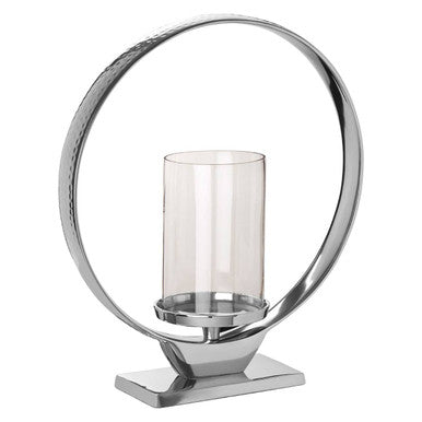 Medium Silver Finish Candle Holder