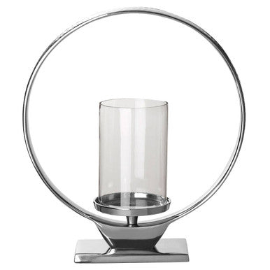 Medium Silver Finish Candle Holder