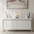 Medium Silver Finish Candle Holder