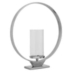 Open Frame Large Silver Finish Candle Holder