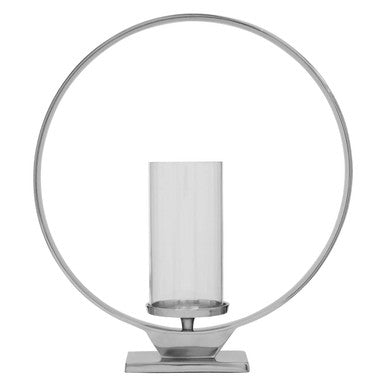 Open Frame Large Silver Finish Candle Holder