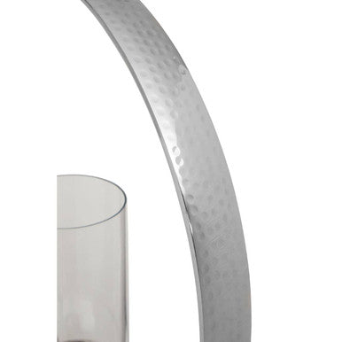 Open Frame Large Silver Finish Candle Holder