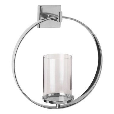 Silver Finish Wall Sconce Candle Holder
