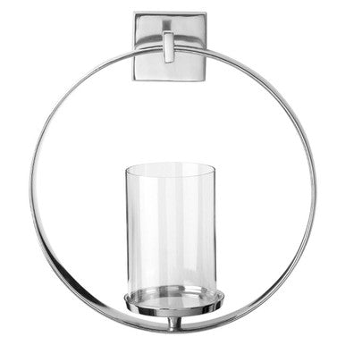 Silver Finish Wall Sconce Candle Holder