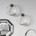 Silver Finish Wall Sconce Candle Holder