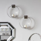 Silver Finish Wall Sconce Candle Holder