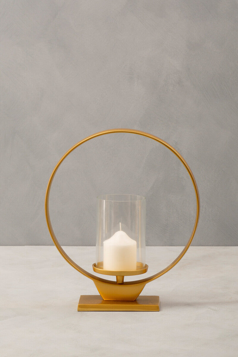 Medium Gold Finish Candle Holder