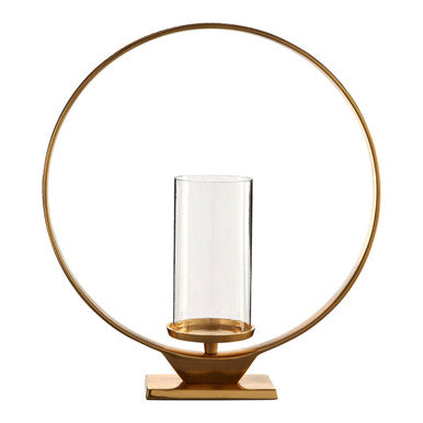 Open Loop Large Gold Finish Candle Holder