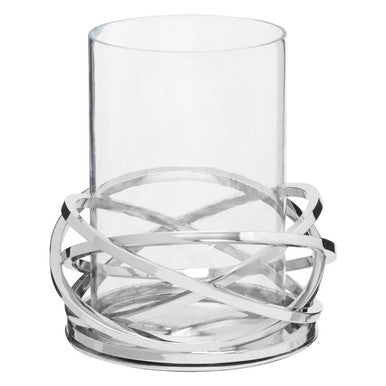Twist Small Silver Finish Candle Holder
