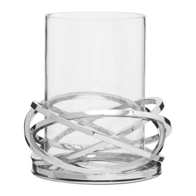 Twist Small Silver Finish Candle Holder