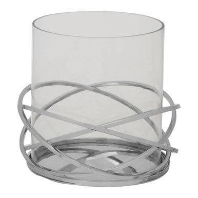 Twist Large Silver Finish Candle Holder