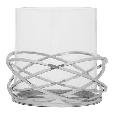 Twist Large Silver Finish Candle Holder