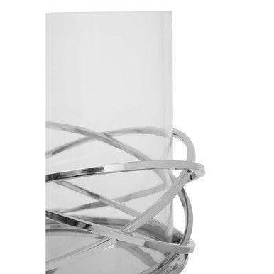 Twist Large Silver Finish Candle Holder