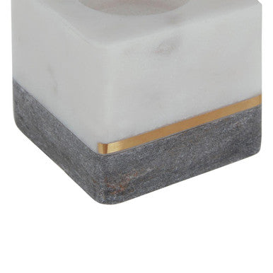 White and Grey Marble Tealight Holder