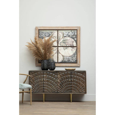 Antique-Style World Map Wall Painting