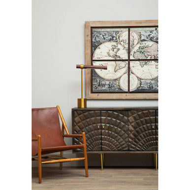 Antique-Style World Map Wall Painting