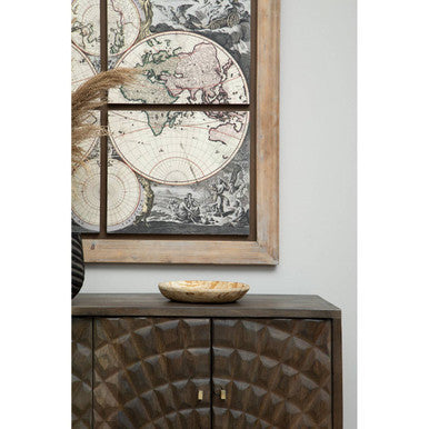 Antique-Style World Map Wall Painting