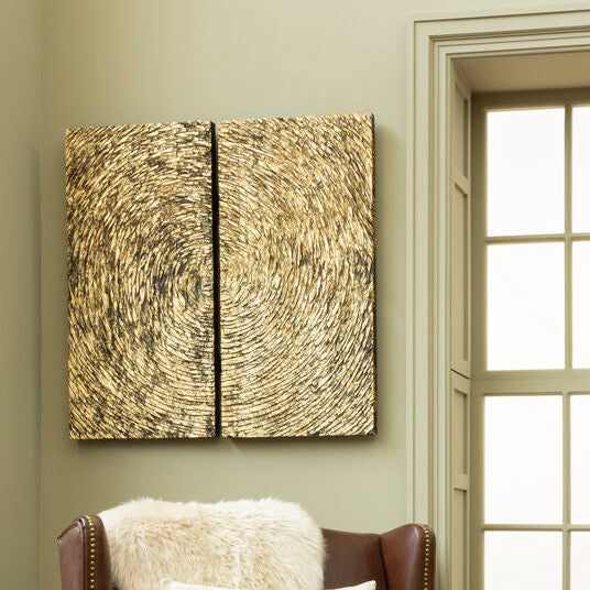 Wood Carving Gold Finish Wall Art
