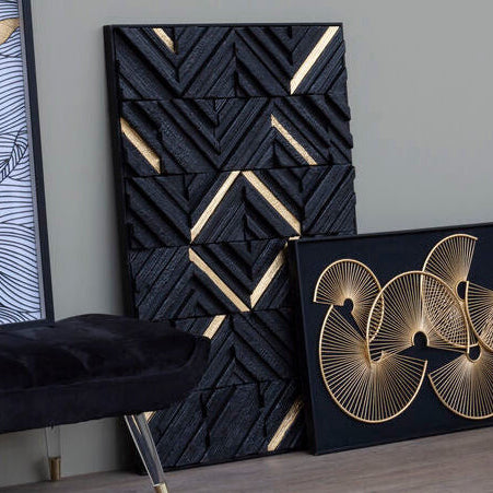 Black Wood Carving Wall Art