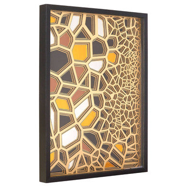 Gold and Black Paper Sculpture Wall Art