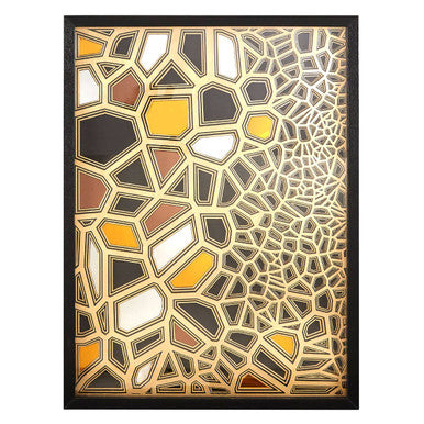 Gold and Black Paper Sculpture Wall Art