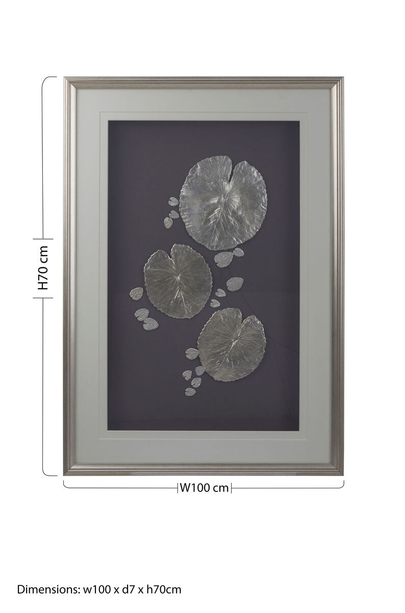 Silver Leaf Design Framed Wall Art