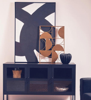 Gold Finish Semicircle Design Wall Art
