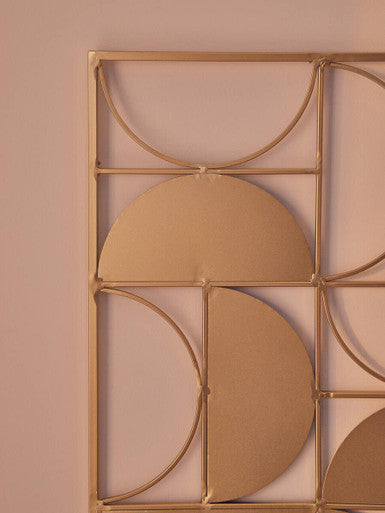 Gold Finish Semicircle Design Wall Art