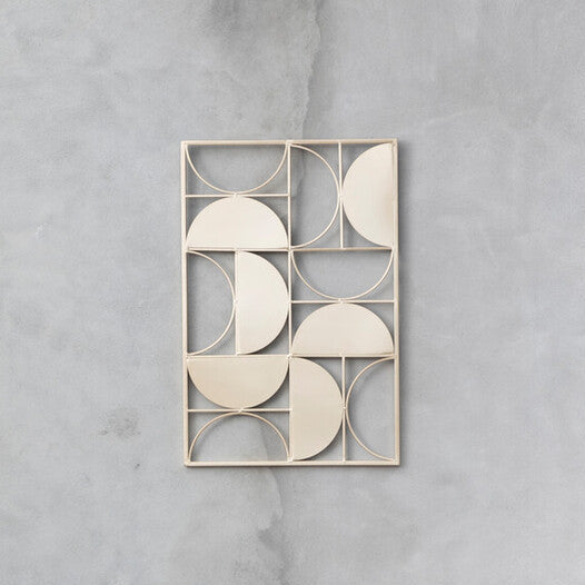 Gold Finish Semicircle Design Wall Art