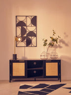 Black Finish Semicircle Design Wall Art